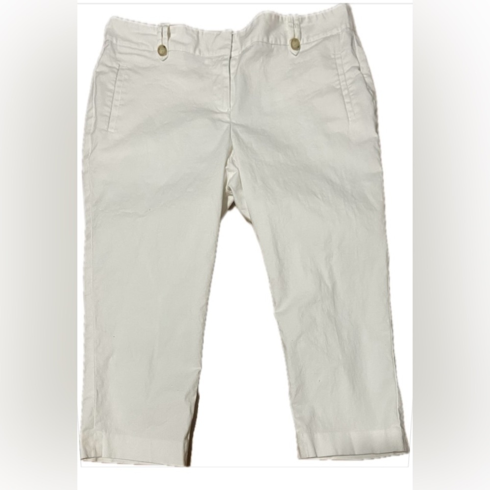 LOFT White Calf-Length Pants